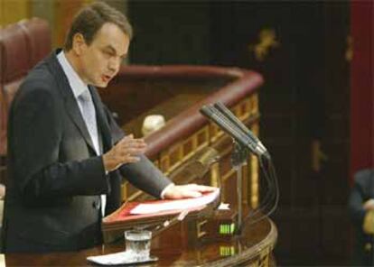 Zapatero, durante su discurso en el debate sobre el estado de la nación.