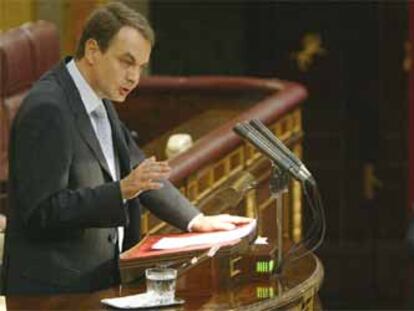 Zapatero, durante su discurso en el debate sobre el estado de la nación.