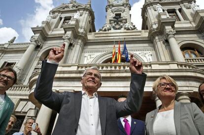 Joan Rib&oacute;, a su llegada al Ayuntamiento de Valencia. 