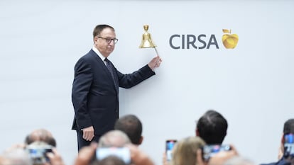El presidente de Cirsa, Joaquim Agut, en la Bolsa de Barcelona, el miércoles.