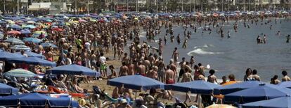 Playa de Benidorm (Alicante) durante esta semana santa.