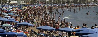 Playa de Benidorm (Alicante) durante esta semana santa.