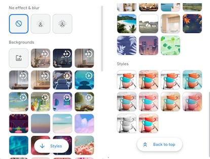 Nuevas opciones de fondos para Google Meet.