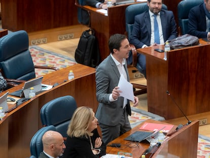 El portavoz del PSOE de Madrid en la Asamblea, Juan Lobato, el 16 de marzo.