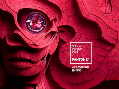 Viva Magenta, color del año 2023. Foto extraída del vídeo "Pantone Color Of The Year 2023 Announcement" publicado en la web oficial de Pantone.