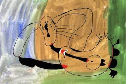 <i>Dormeuse</i> (1935), obra de Joan Miró que se exhibe en la galería Barbié de Barcelona.