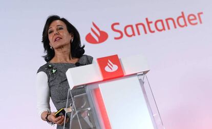 Ana Botín, presidenta do Santander, na inauguração da Conferência Bancária Internacional.