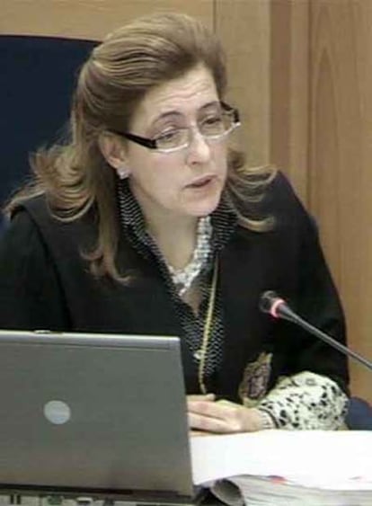 La fiscal Olga Sánchez, durante la sesión de ayer.