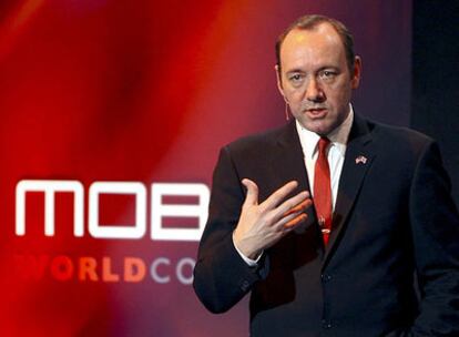 Kevin Spacey promocionó su festival de cortometrajes realizados con teléfono móvil en el Mobile World Congress.