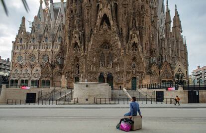 La Sagrada Família, el passat 3 de novembre, sense visitants després de l'aplicació de les noves restriccions. 