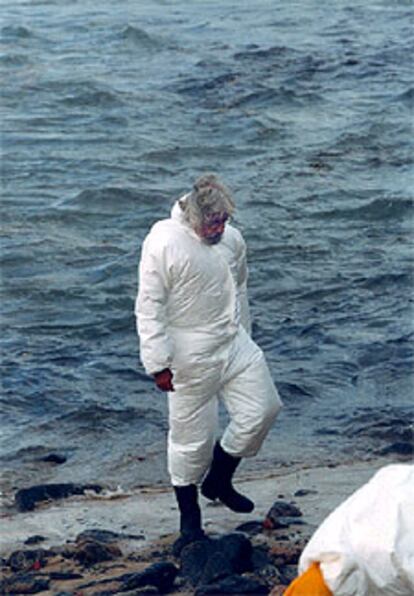 Jean-Michel Cousteau, hijo del legendario oceangrafo, ayer, en Carnota.