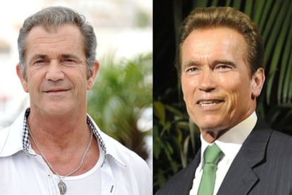 Los actores Mel Gibson (izquierda) y Arnold Schwarzenegger se enfrentan a divorcios millonarios. El exgobernador de California pagará unos 200 millones a Maria Shriver, y Gibson más de 600 a su exesposa, Robyn.
