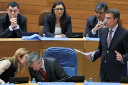 Sesión del control en el Parlamento gallego.