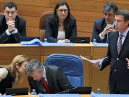 Sesión del control en el Parlamento gallego.