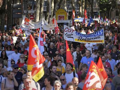 Manifestación por las subidas salariales en Toulouse, el día 18.