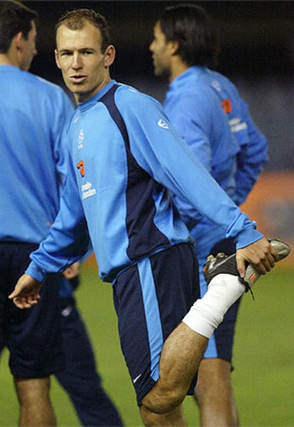 Robben, durante el entrenamiento de Holanda en el Mini Estadi.