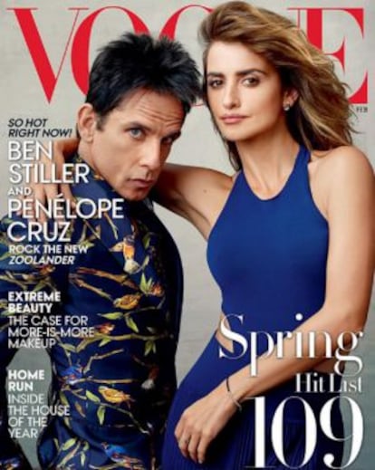 Portada de 'Vogue', con Ben Stiller y Penélope Cruz.