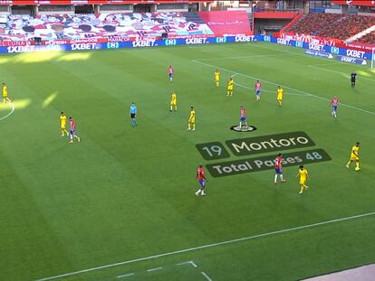 LaLiga prepara un salto cualitativo en el contenido tecnológico de su propuesta audiovisual. En la imagen, carteles con estadísticas que ya se ofrecen actualmente en las retransmisiones.