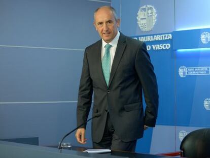 Josu Erkoreka, portavoz del Gobierno vasco, en una comparecencia tras el consejo.