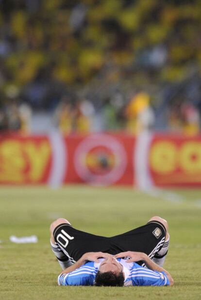 Messi, el pasado martes, durante la disputa del partido Colombia-Argentina.