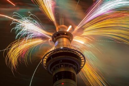 Focs artificials des de la Sky Tower, a Nova Zelanda.