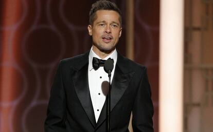 Brad Pitt, este lunes, durante la entrega de los Globos de Oro.