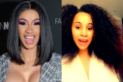 Cardi B. Reina del camuflaje, resulta difícil imaginar la cabellera real de la rapera entre tanta peluca diferente. Y cuesta creer que esconda tanta cantidad. A mediados de marzo, cogió el móvil y, antes de entrar en la ducha, se grabó para enseñarlo al mundo en Twitter. "Estoy tan orgullosa de mí misma", dice mientras lo aprecia. Parece que le apetecía presumir de él.