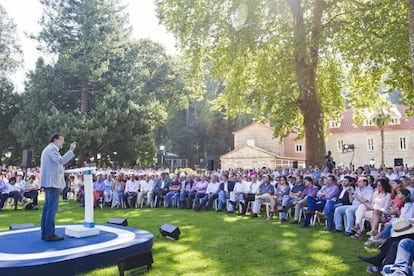 Rajoy durante su discurso en Pontevedra 