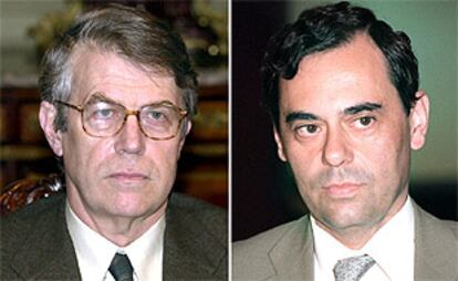 El gobernador y subgobernador del Banco de España Jaime Caruana (d) y Gonzalo Gil,respectivamente, en una imagen de archivo.