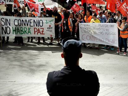 Manifestaci&oacute;n de trabajadores de Amazon en Madrid.