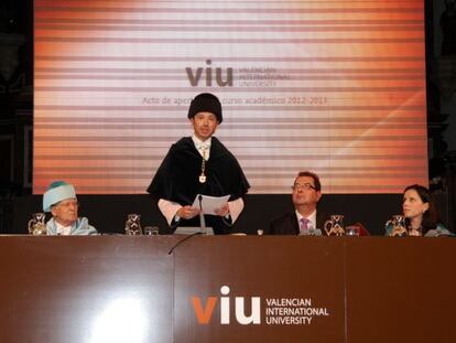 El rector Juan Manuel Badenas, en la apertura del curso 2012-2013.