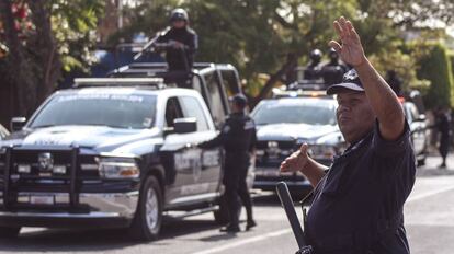 Policías federales en Morelos, en el centro de México.