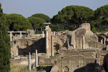 Una imagen de las ruinas de los ba&ntilde;os de Ostia antigua. 