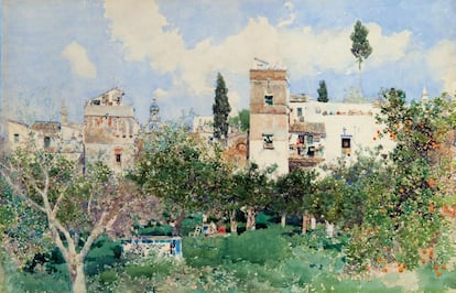 'Naranjos en la Huerta del Retiro, Sevilla', 1875.  Barcelona, Colección Ramón Mascort