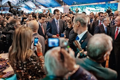 Los Príncipes visitan Fitur. La presencia del heredero se ha fortalecido en los últimos meses.