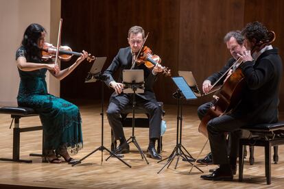 El Cuarteto Belcea durante la interpretación del Cuarteto núm. 3 de Joseph Phibbs.