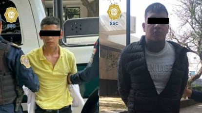 Fotografías de los detenidos tras el robo en la tienda.