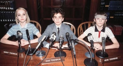 Tres de los protagonistas de 'Los Tenenbaums. Una familia de genios', tratando de explicarse.