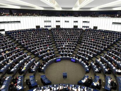 El Parlamento Europeo, durante la sesión plenaria de este martes. 
