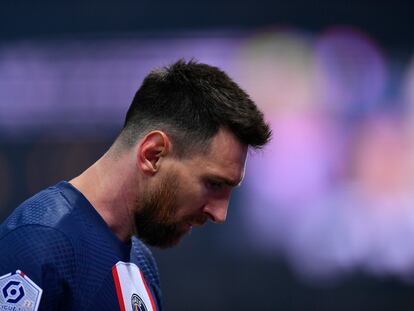 Messi, en el duelo del PSG ante el Olympique de Lyon.