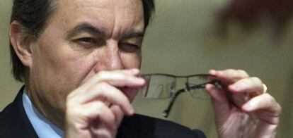Artur Mas, durante la reunión de su Gobierno del martes pasado.