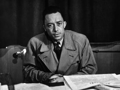 Albert Camus (1913-1960) as editor-in-chief for the newspaper 'Combat.'