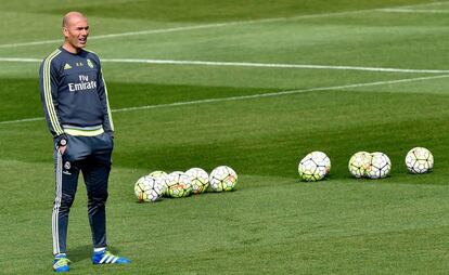 Zidane en el entrenemiento del viernes.