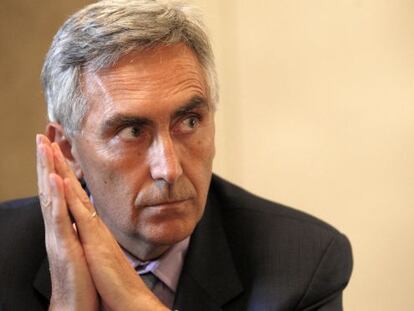 Peter Löscher, presidente de Siemens, durante la entrevista en Madrid.