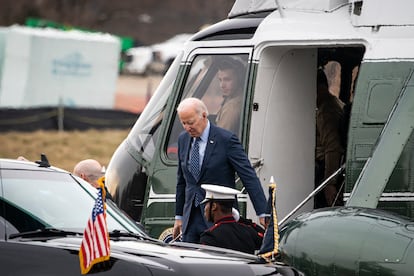 Joe Biden, a su llegada al centro médico militar Walter Reed de Bethesda (Maryland) para su chequeo médico periódico.