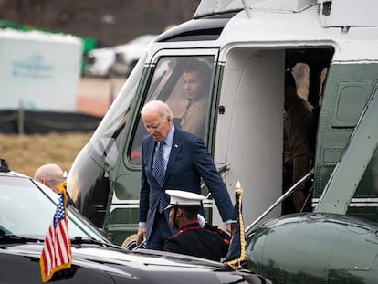 Joe Biden, a su llegada al centro médico militar Walter Reed de Bethesda (Maryland) para su chequeo médico periódico.