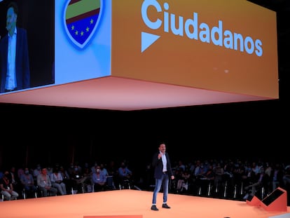 El vicesecretario general de Ciudadanos, Edmundo Bal, durante su intervención este sábado en la inauguración de la primera convención política de la formación.