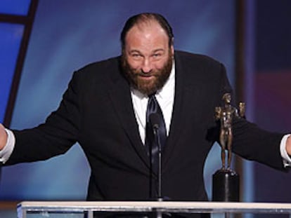 James Gandolfini recibe el premio del gremio de actores estadounidenses al mejor intérprete por <i>Los Soprano</i>.