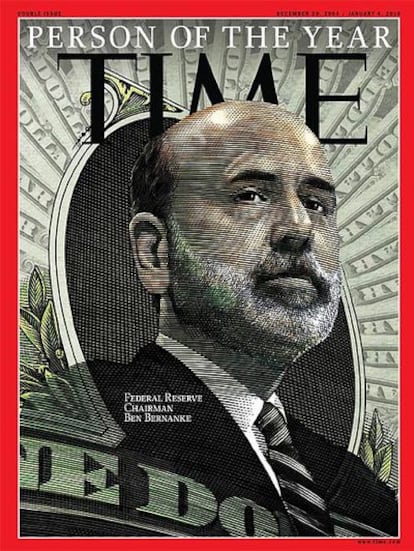 Portada de la revista Time con la imagen del presidente de la Reserva Federal, Ben Bernanke