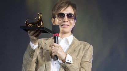 Michael Cimino, con su Leopardo de Honor, el pasado agosto en Locarno.